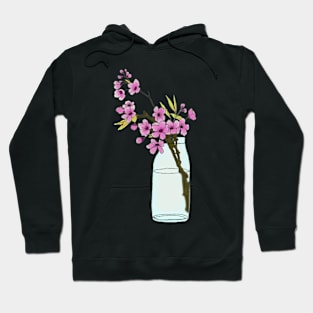 Cherry Blossoms in Glass Vase Hoodie